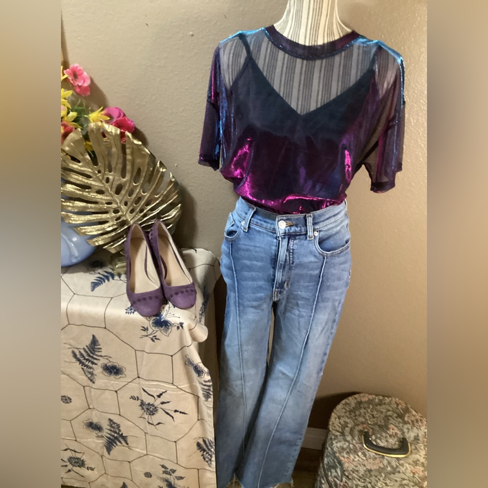 REVICE Frayed Hem Blue Denim Jeans